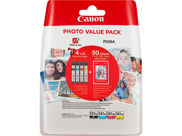 CLI-581XL Multi 4-Pack BK-C-M-Y Photo