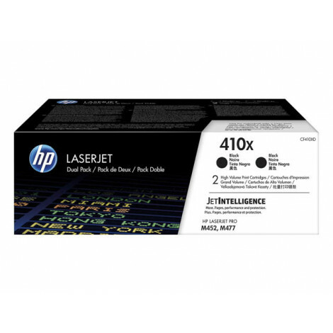 "HP 410X CF410XD originele high-capacity zwarte LaserJet tonercartridges, 2-pack CF410XD"