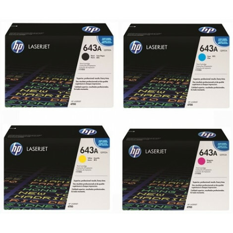 HP 643A Rainbowkit (CMYK) Q5950A, Q5951A, Q5952A, Q5953A