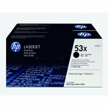 "HP 53X originele high-capacity zwarte LaserJet tonercartridge, 2-pack"